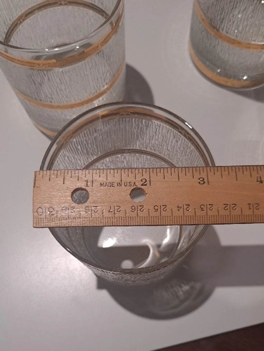 Vintage CULVER  Icicle Pattern DOF  Glasses - 22K Gold Bands.  MCM 60's.